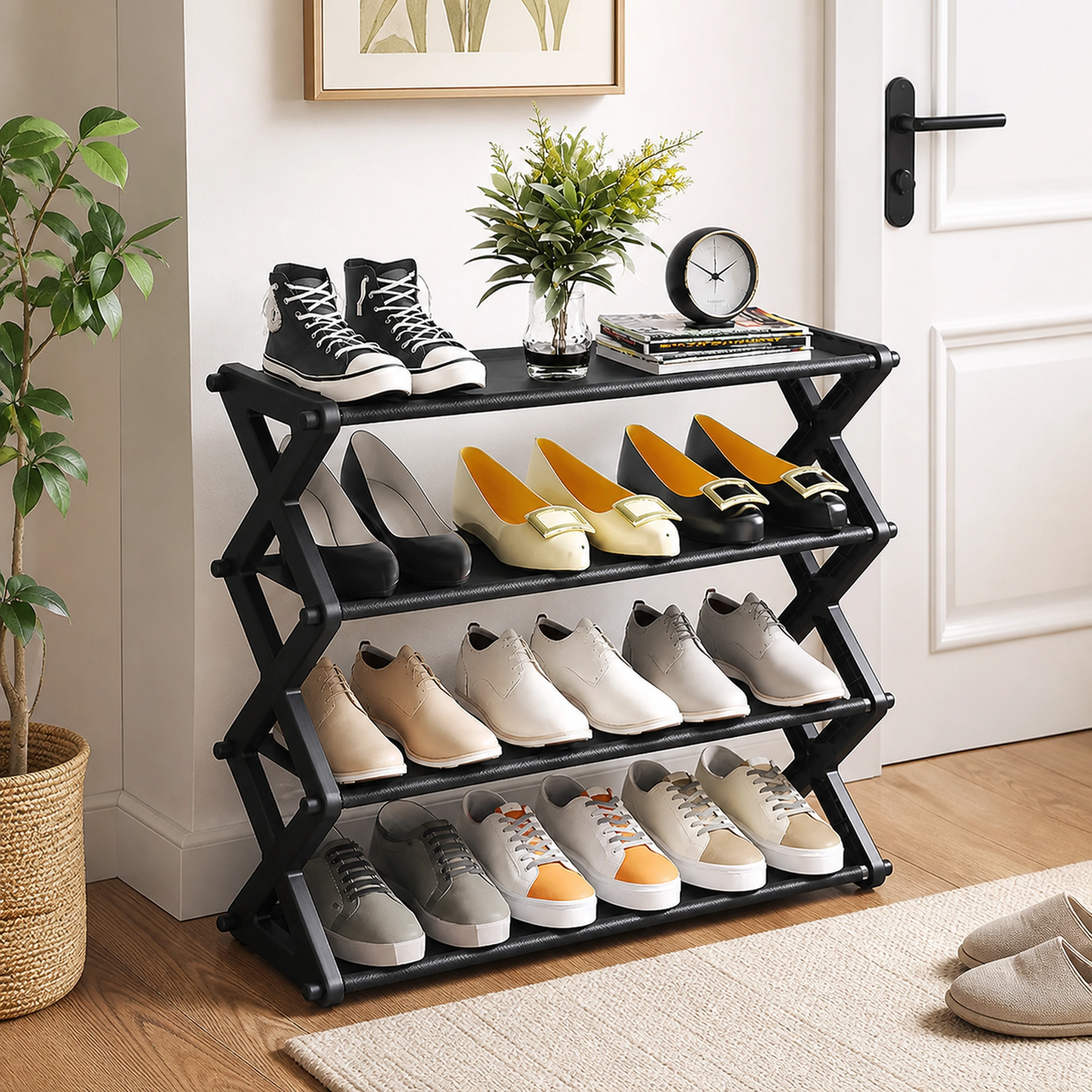 Organizador de zapatos 50*25*57cm Plástico+Hierro+Tela no tejida image 1