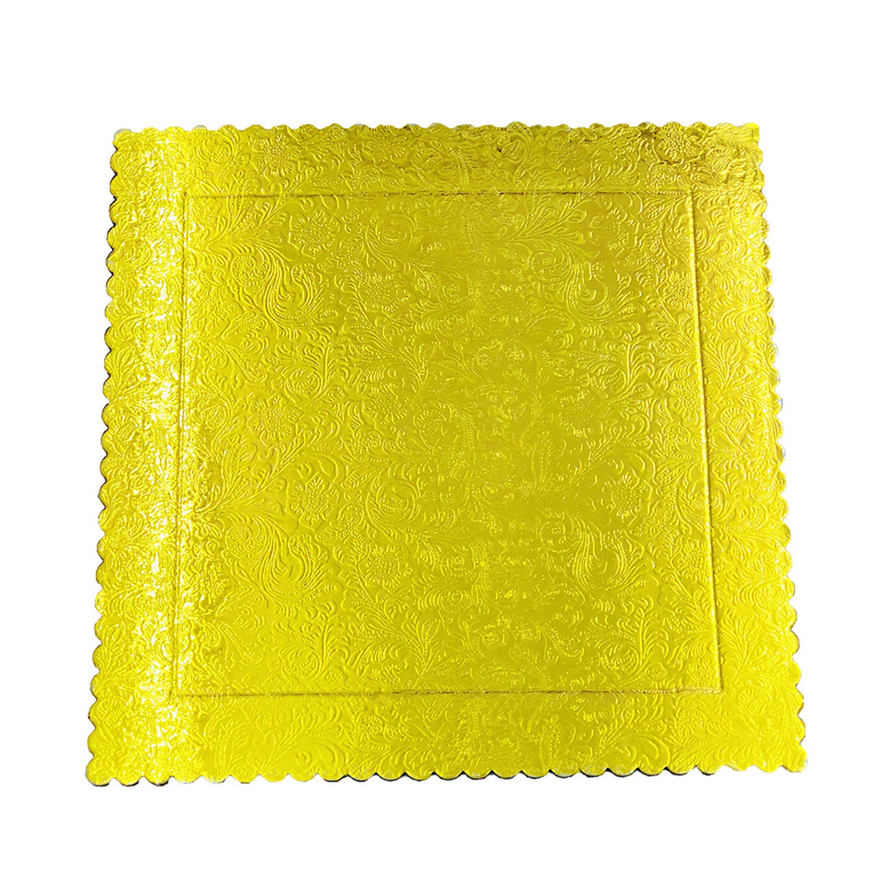 Base para Pastel de Cartón Dorado Relieve Floral Redonda 20cm image 4