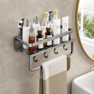 Organizador de pared con ventosa 30cm con gancho y varilla Aleación de aluminio
