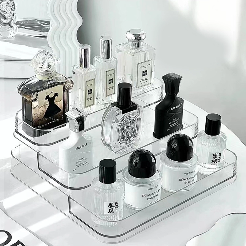 Caja de Almacenamiento de Maquillaje 26.5*24.5*10cm Plástico Transparente image 1