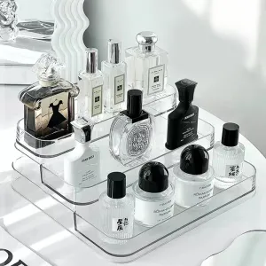 Caja de Almacenamiento de Maquillaje 26.5*24.5*10cm Plástico Transparente