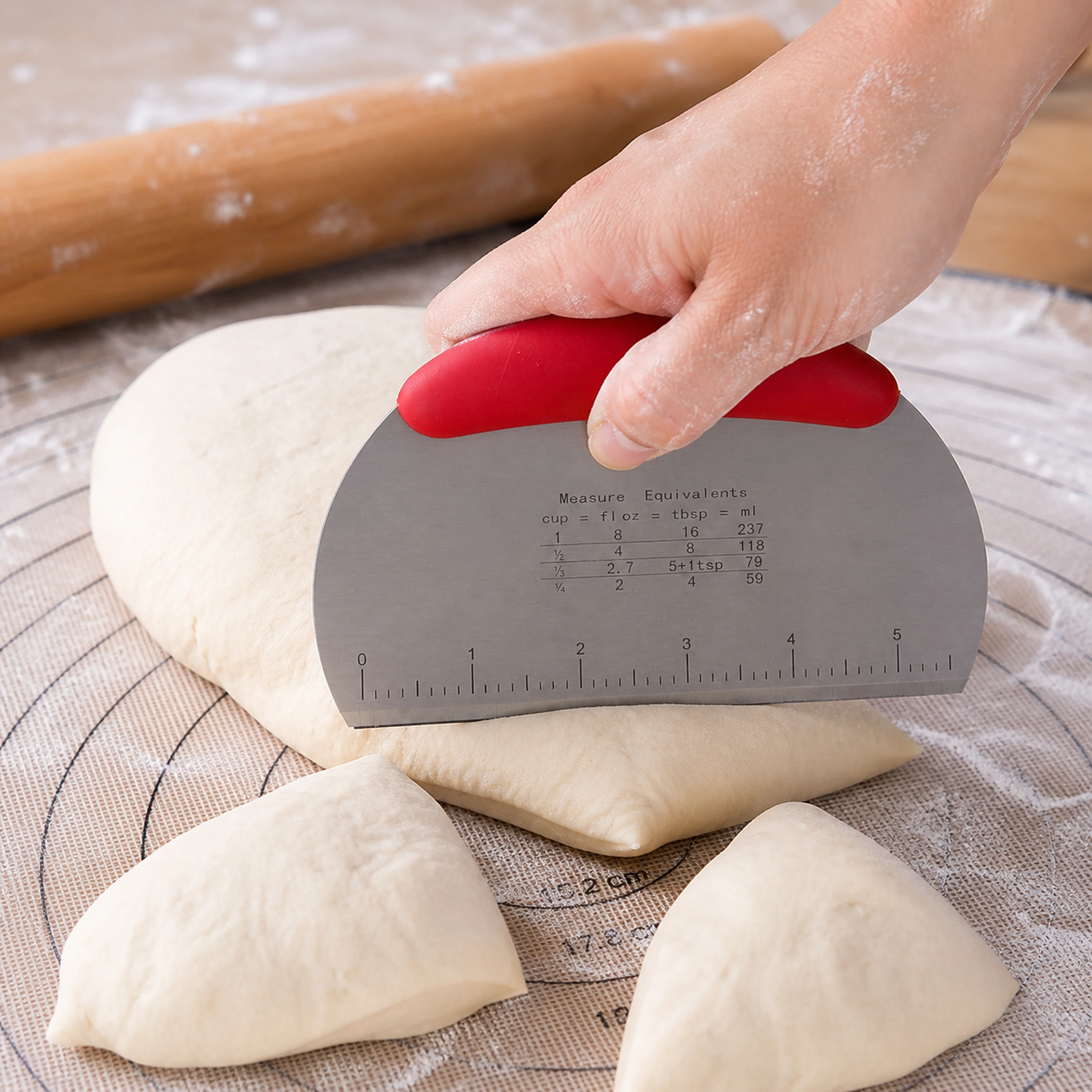 Rasqueta repostería acero inoxidable con medidas graduada