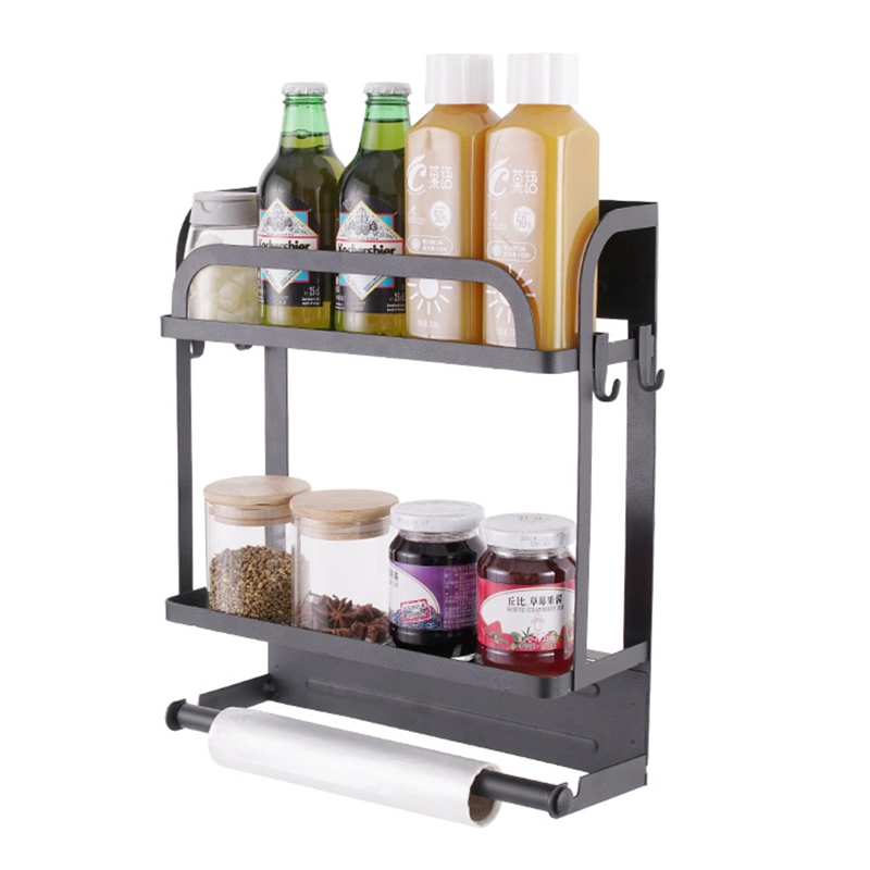 Estante Magnético para Refrigerador 30*11*35cm Hierro Negro image 2