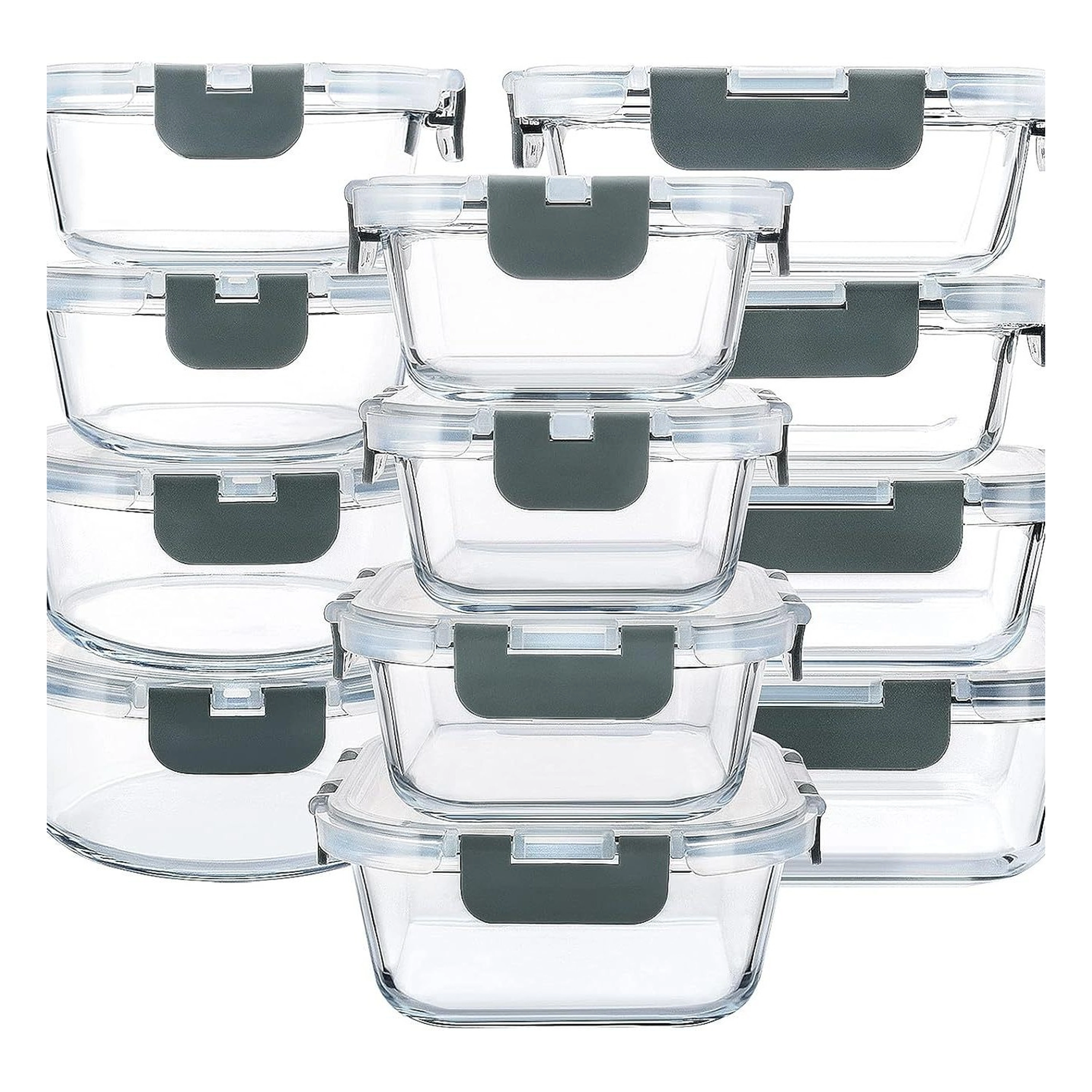 Tazón para Comedor de Vidrio Gris 12pcs