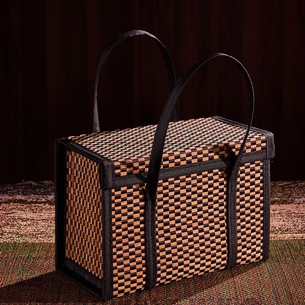 Cesto organizador 30x15x20cm de bambú trenzado