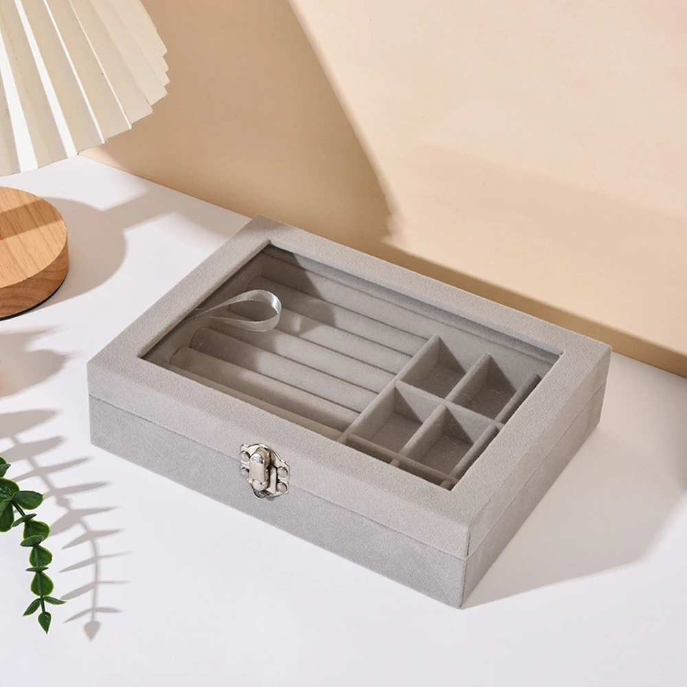 Caja de almacenamiento para joyas 20×15×5 cm de cuero para maquillaje