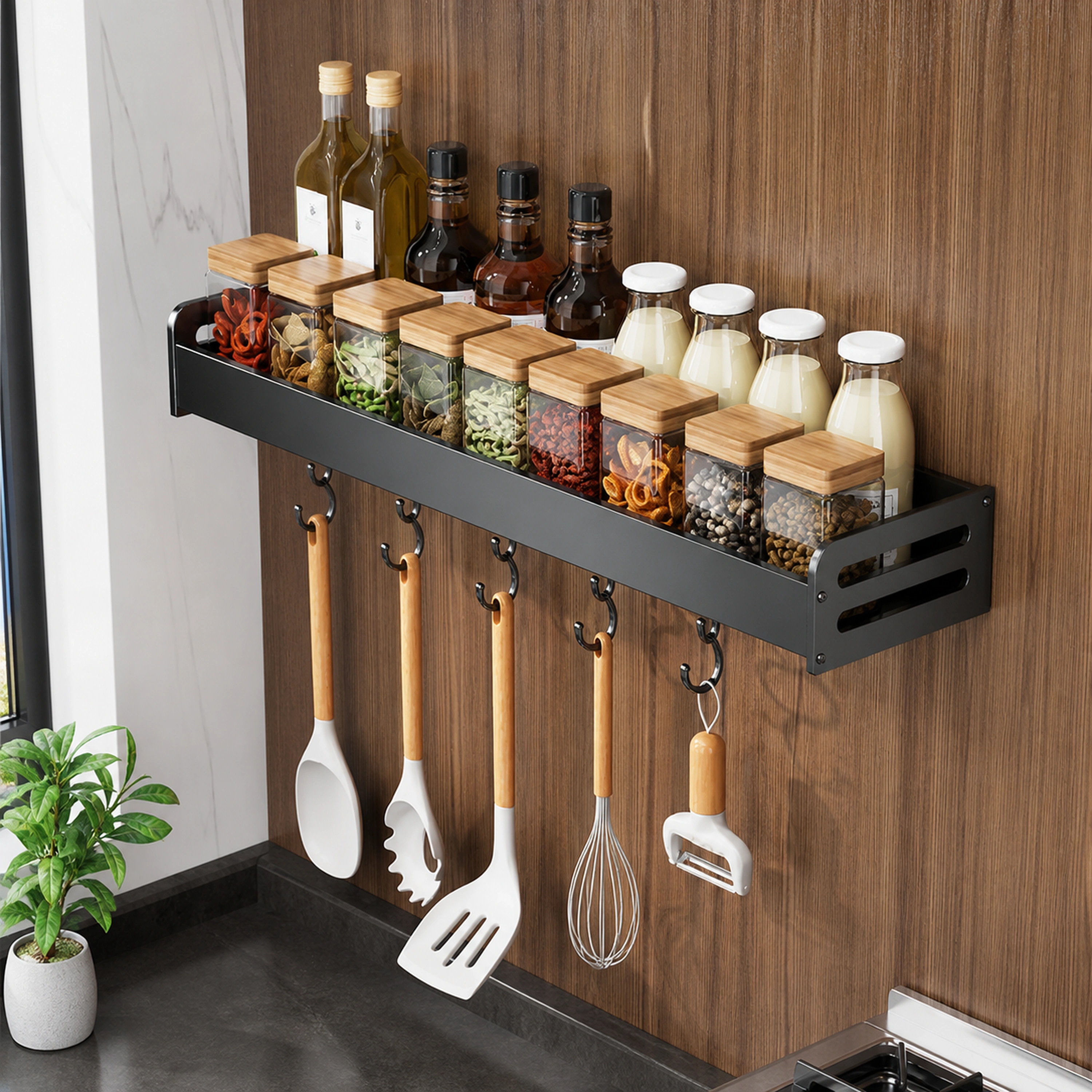 Organizador de Cocina de Aluminio Gris 60*12.5*5.5cm image 1