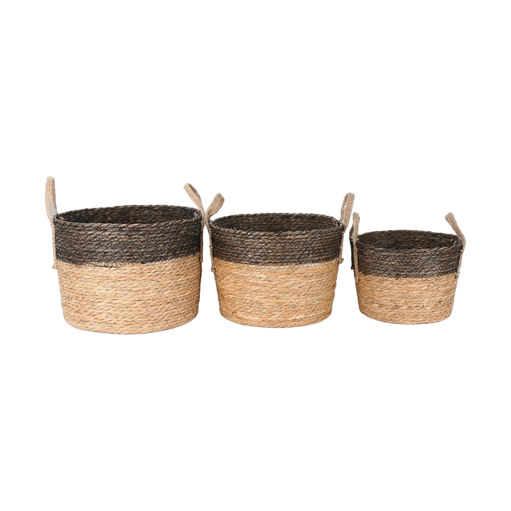 Cesta de almacenamiento set de 3 piezas de paja tejida para ropa