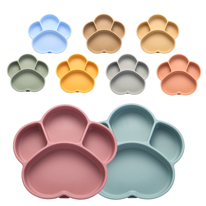 Plato de Silicona Dividido para Bebés, 19*19cm, Grado Alimenticio