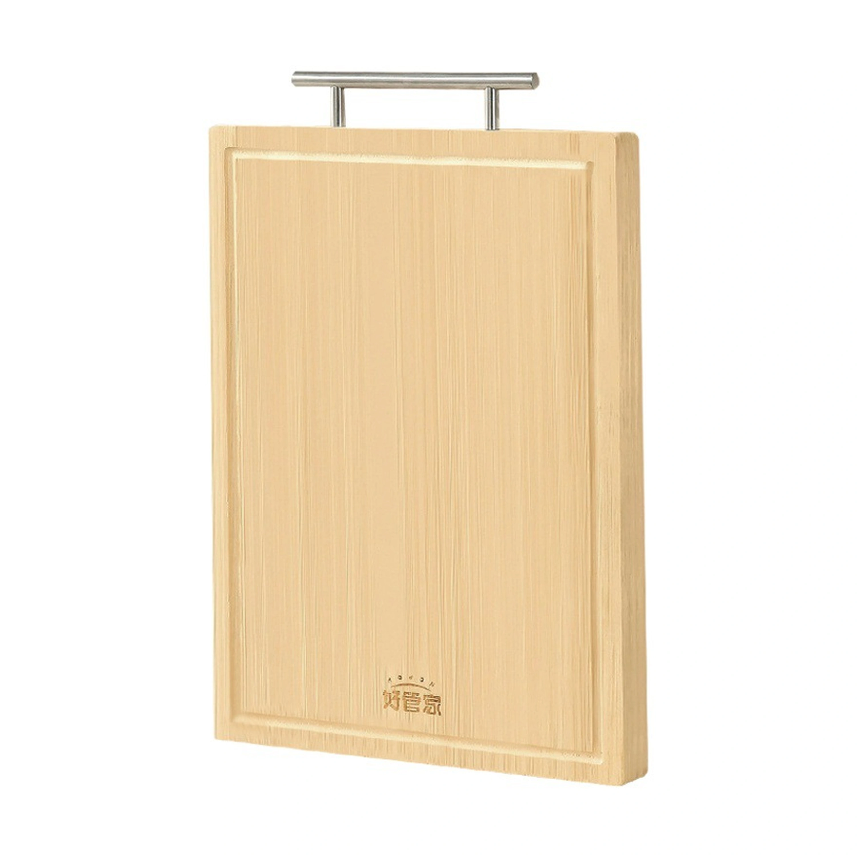 Tabla de Cortar con Asa en T para Preparar Alimentos de Bambú y Madera 38 x 28 x 1.8 cm