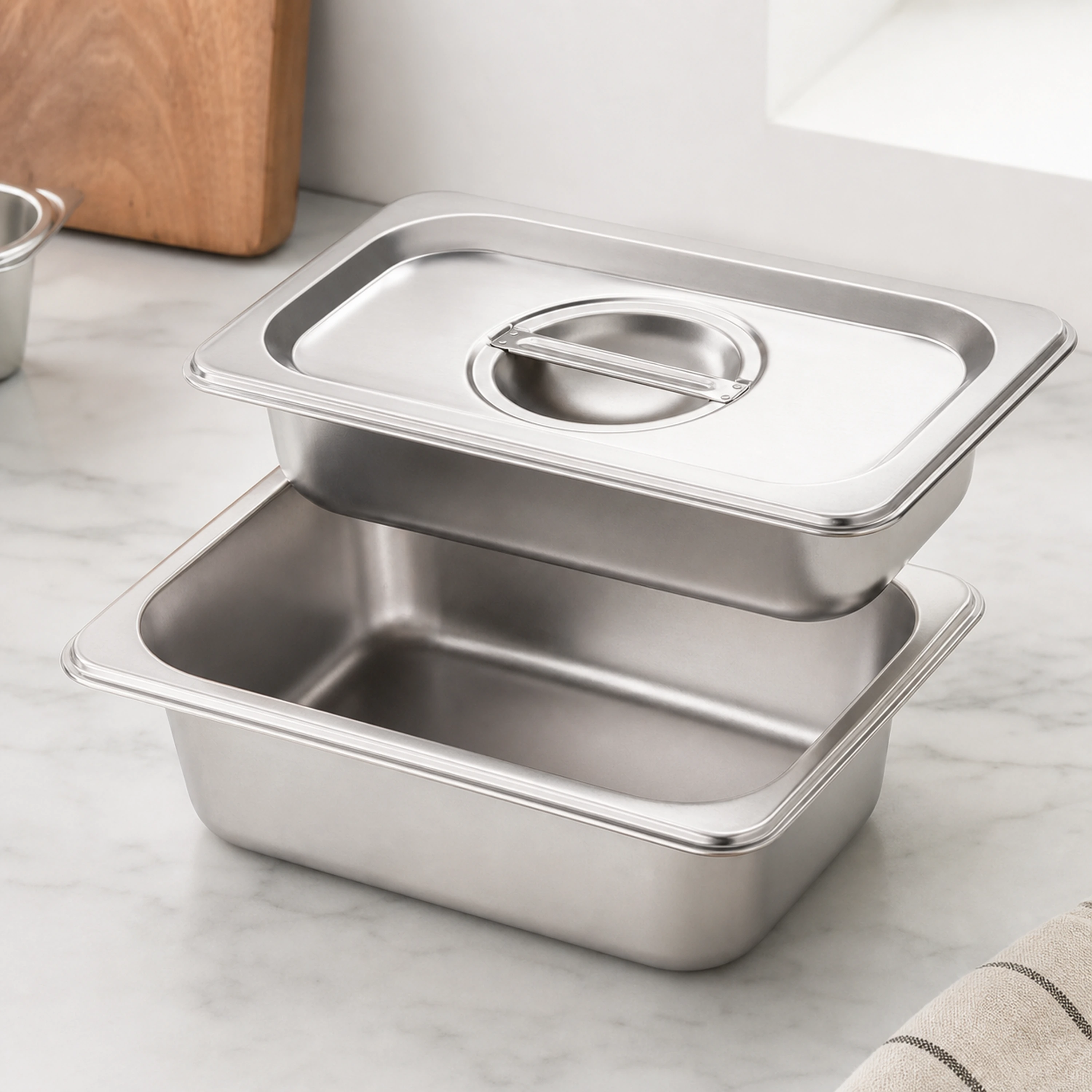 Tapa para Bandeja Rectangular Comercial de Cocina de Acero Inoxidable 35.3 x 32.5 cm
