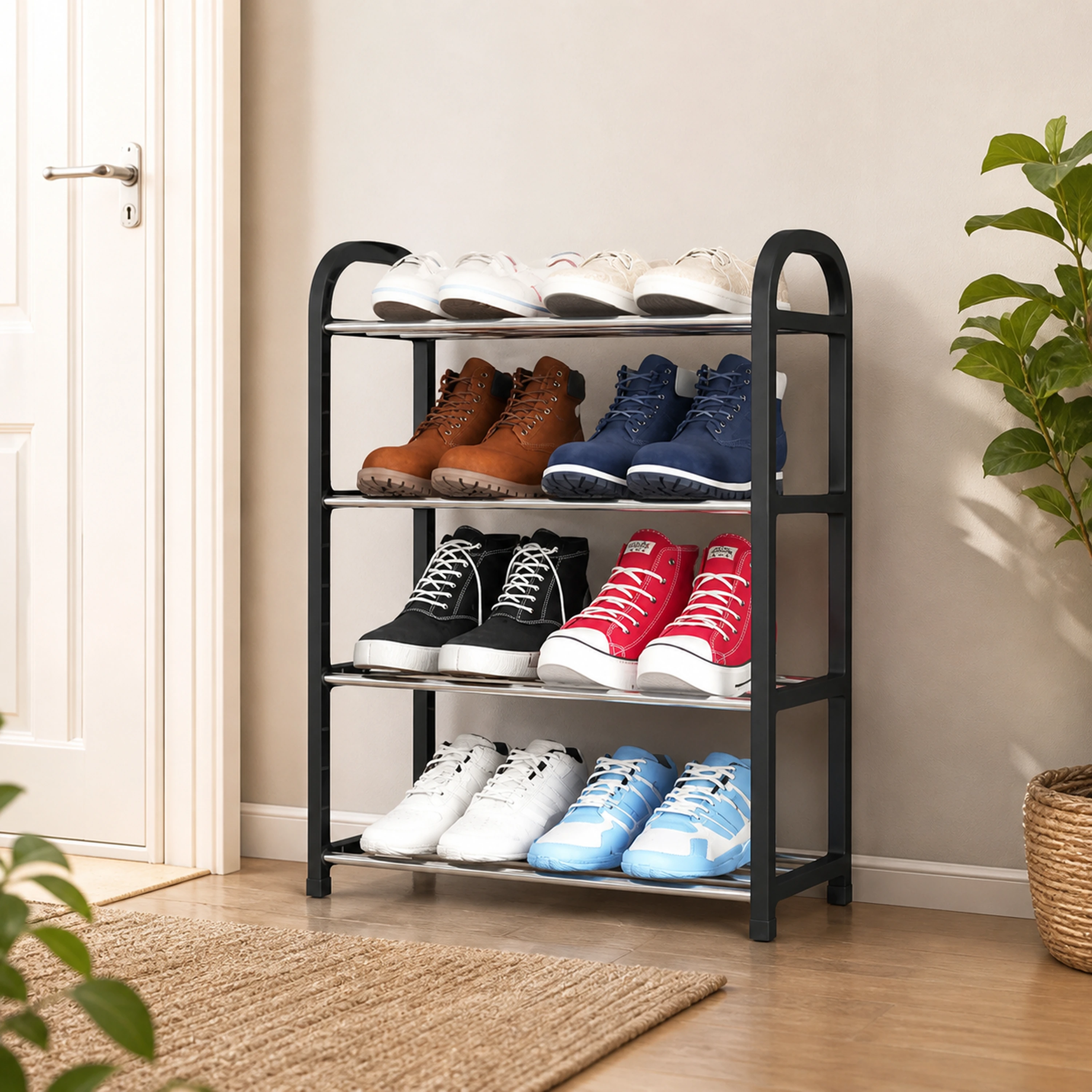 Organizador de zapatos 41*19*58cm Metal+Plástico Negro image 1