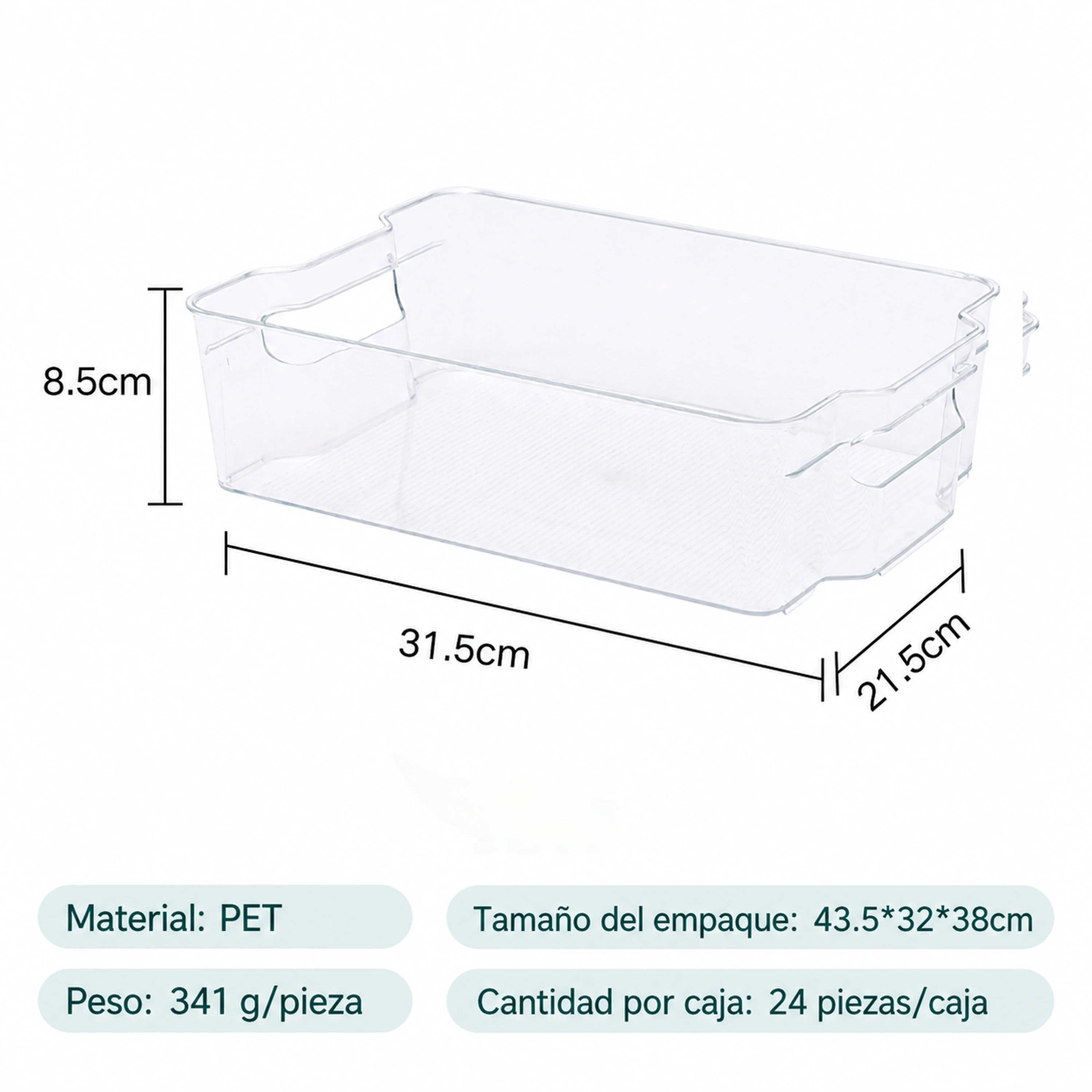 Caja organizadora 31.5*21.5*8.5cm PET Transparente image 2
