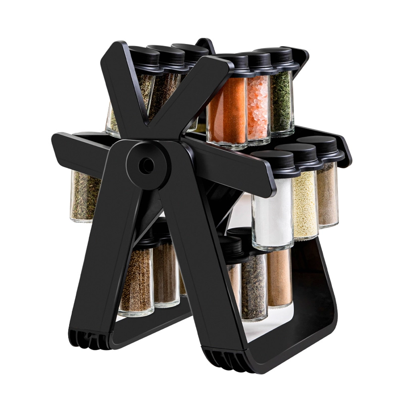 Frasco para Condimentos de ABS, PP y Vidrio Negro