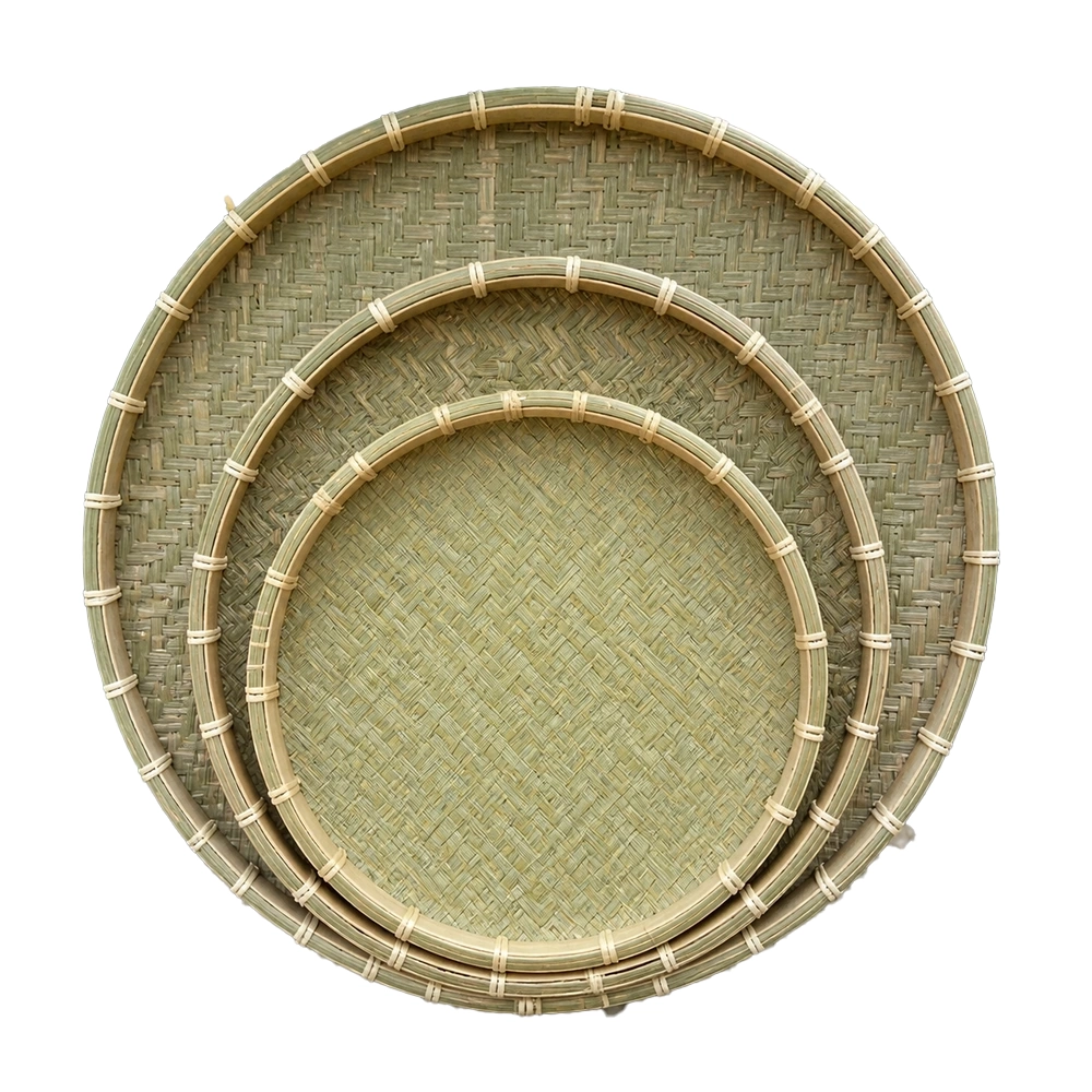 Cesta de bambú tejida set de 3 piezas para escritorio image 2