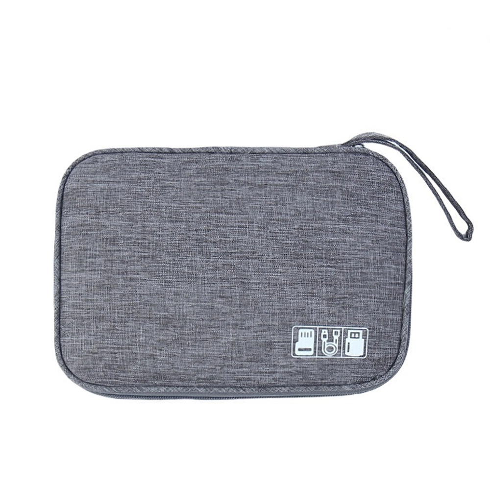 Bolsa de Almacenamiento de Cables 25*19*2cm Poliéster Gris