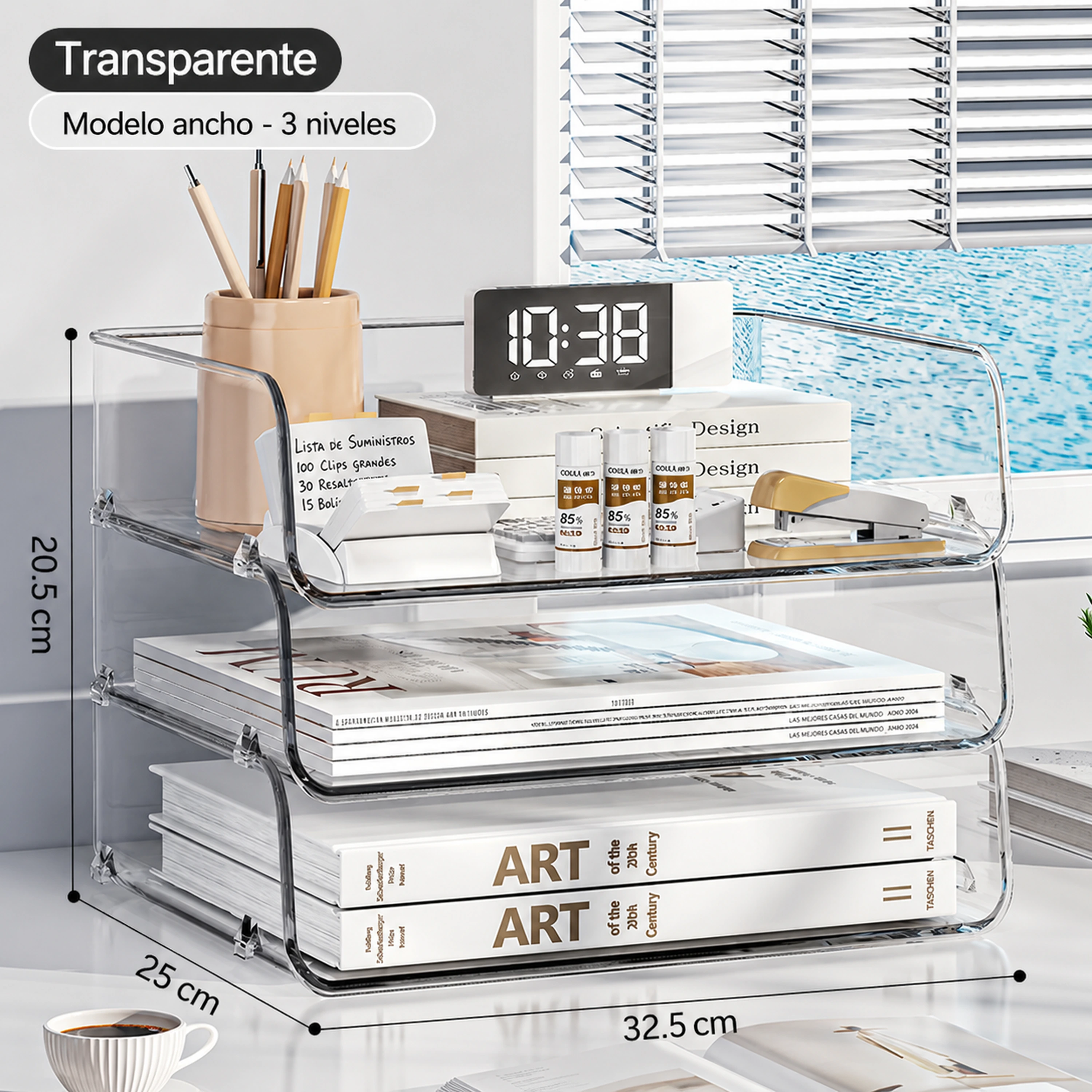 Organizador de escritorio 32.5*25*20.5cm PET image 2