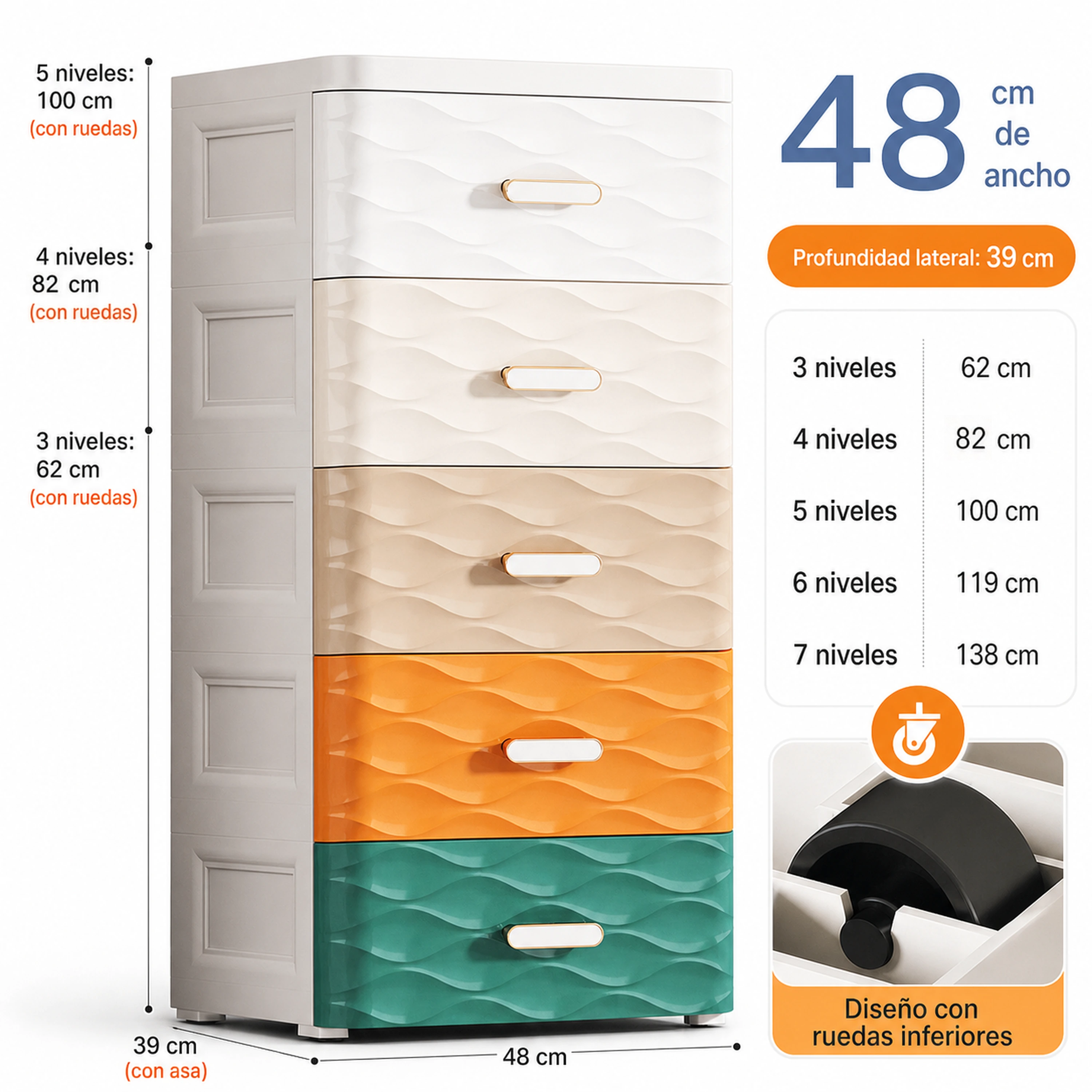 Armario de almacenamiento 82*39*48cm Plástico Colores variados image 2