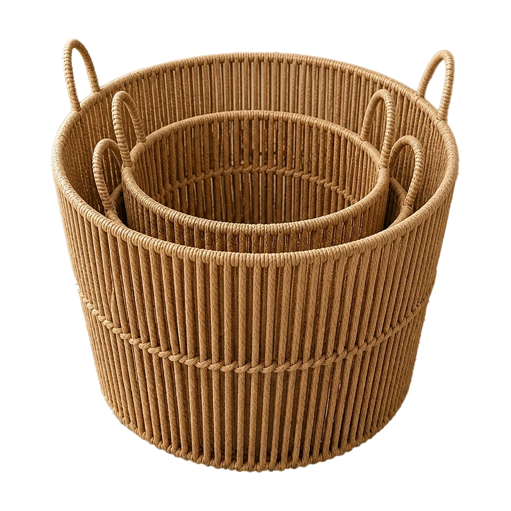 Cesta de almacenamiento set de 3 piezas de paja tejida para ropa