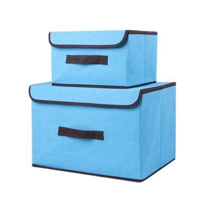 Cesto organizador 37x28x12cm de poliéster color azul