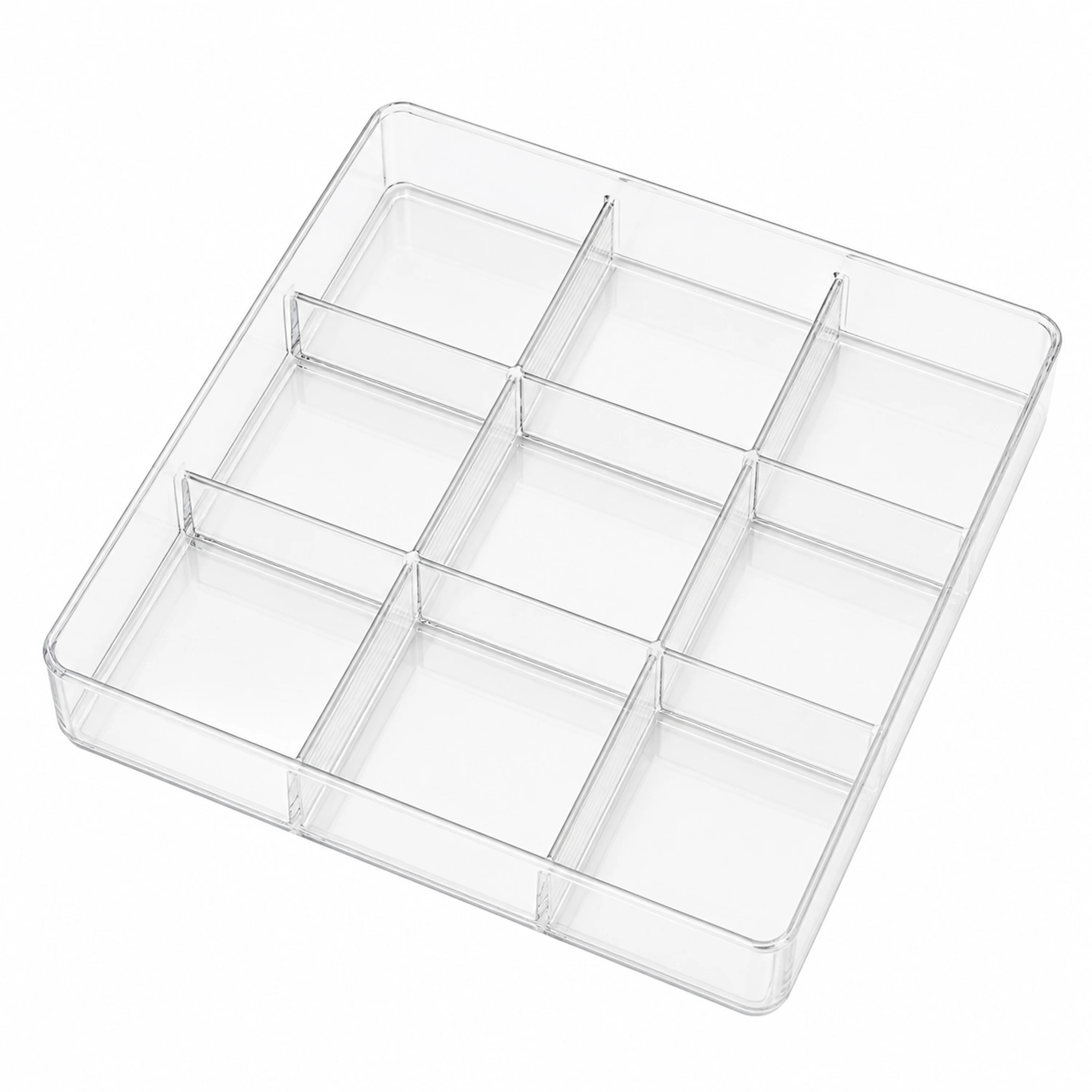 Caja Organizadora 26.5*26.5*8.5cm de Plástico Blanco, con 9 Compartimentos image 2