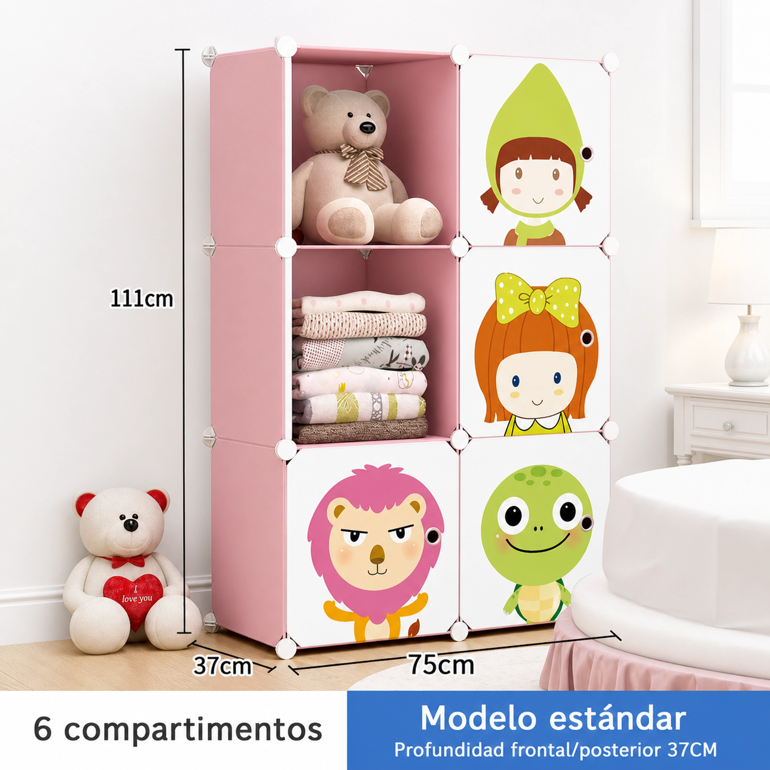 Closet portátil 37*75*111cm Plástico