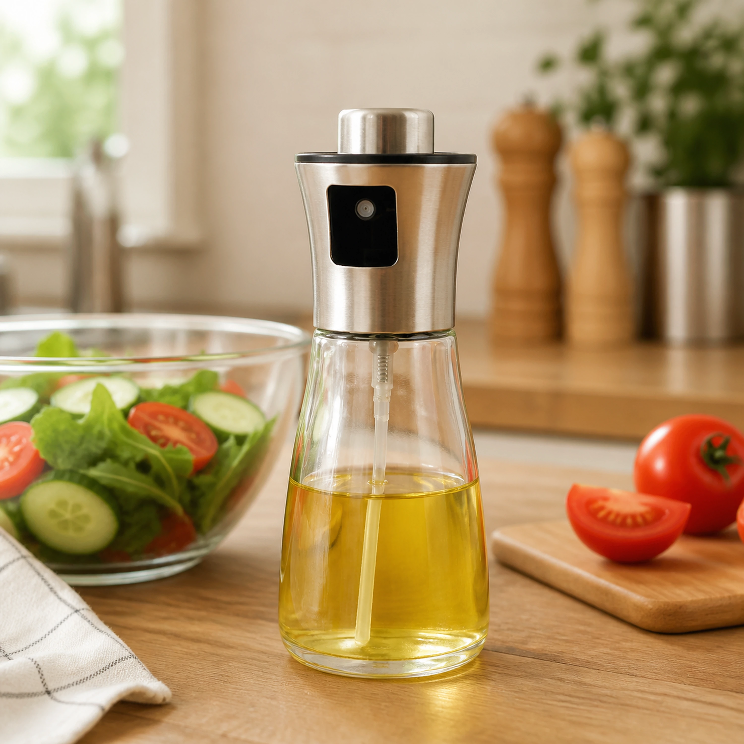 Aceitera spray vidrio oliva BBQ cocina niebla fina 5.6*5.6*17cm image 1