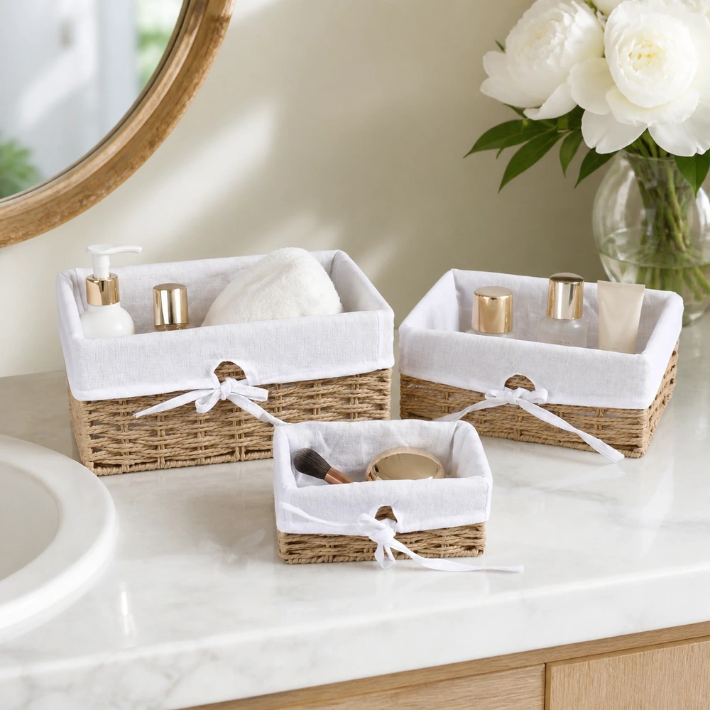Cesta de almacenamiento set de 3 piezas de tela no tejida