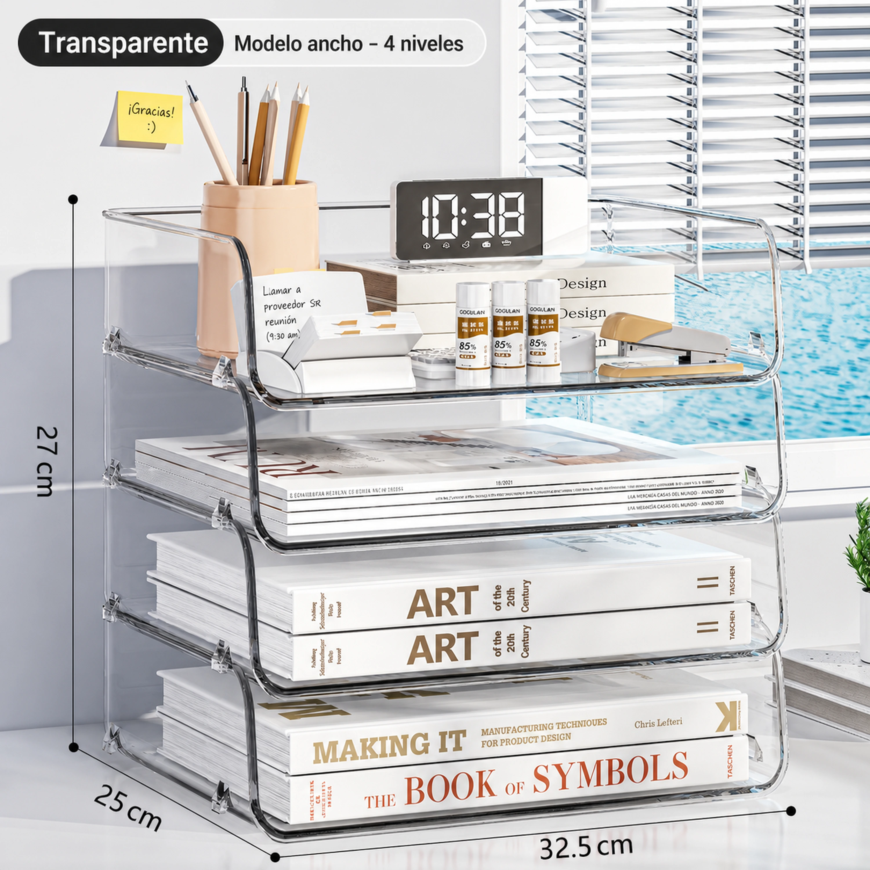Organizador de escritorio 32.5*25*27cm PET image 2