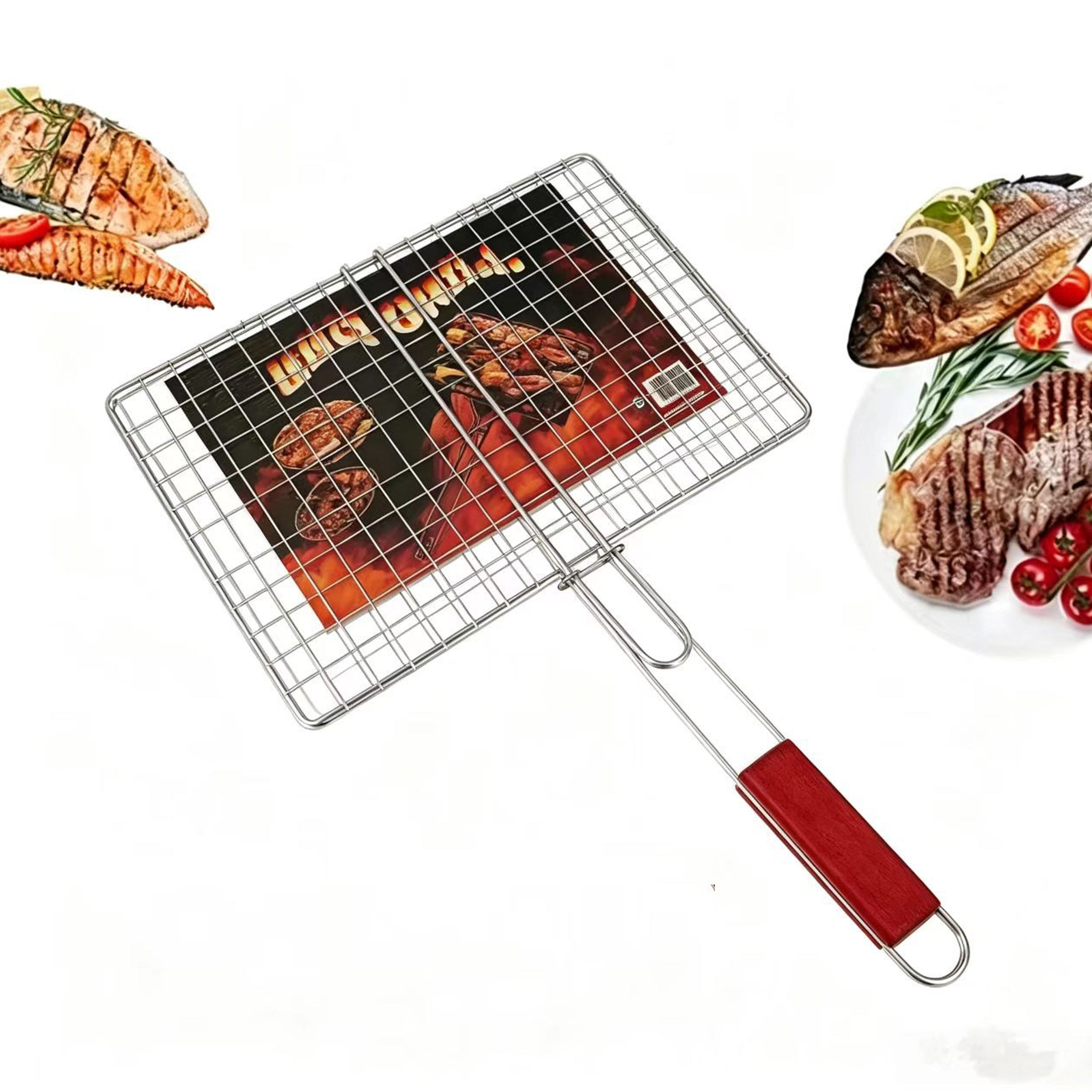 Rejilla para Barbacoa con Mango de Hierro para Aire Libre