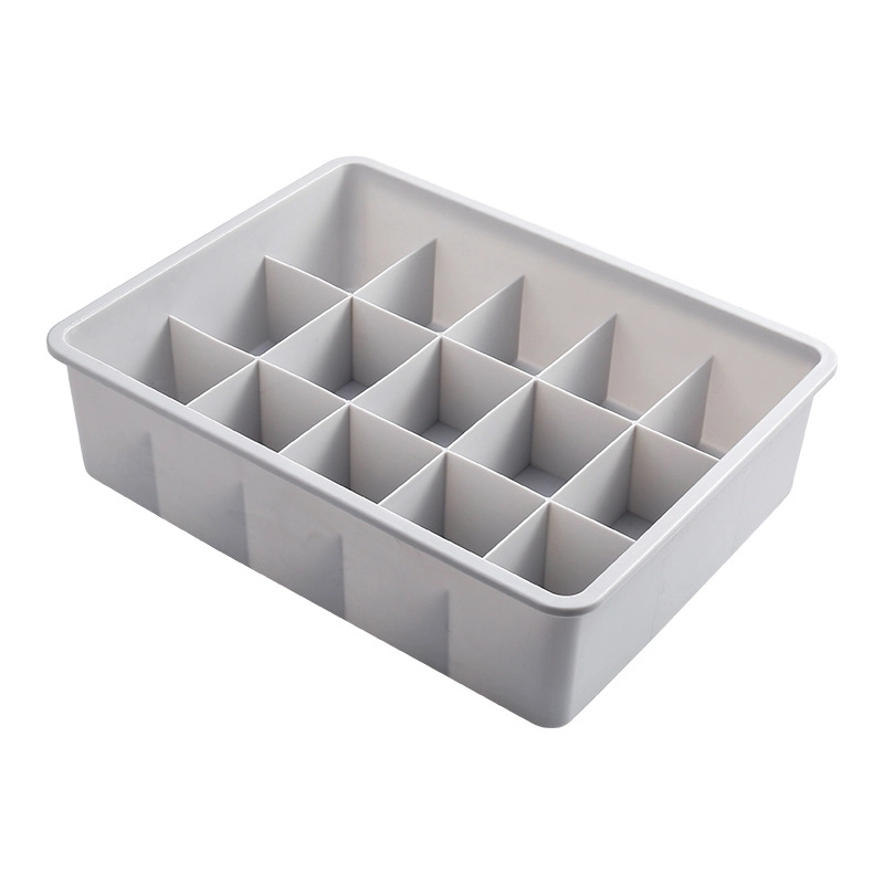 Caja organizadora 31x24x8cm con 15 compartimentos de plástico color gris
