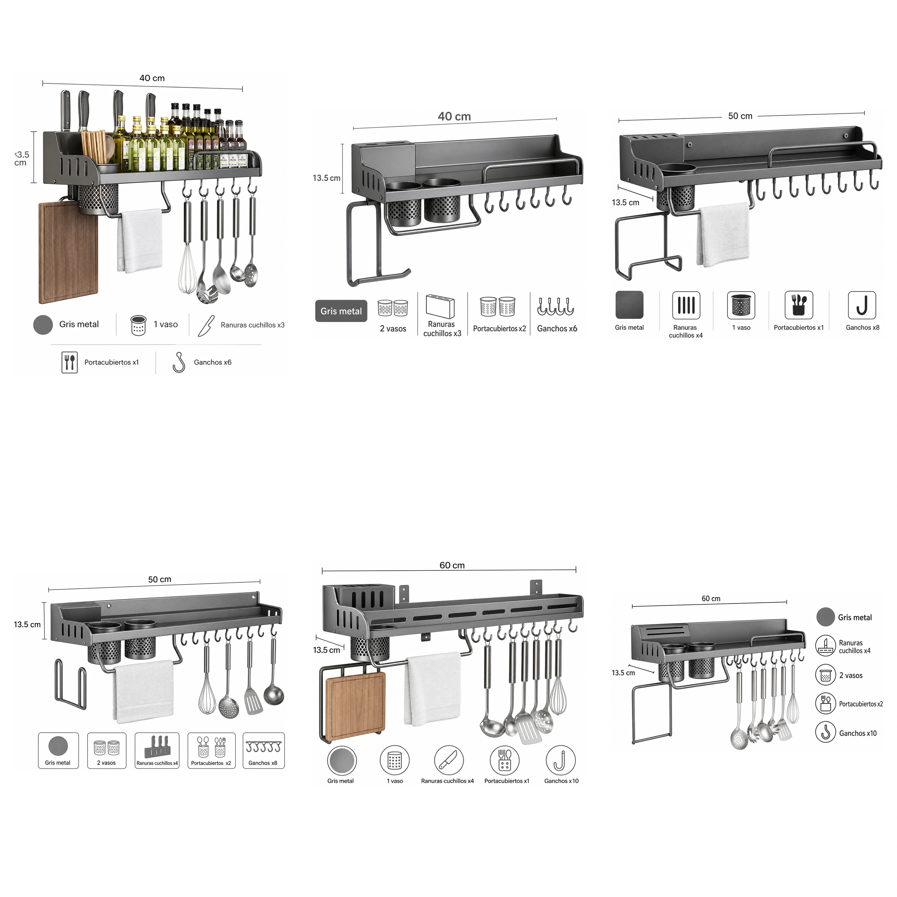 Organizador de Cocina de Aluminio Varios Colores
