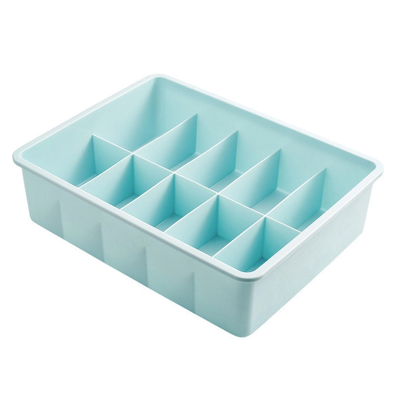 Caja organizadora 31x24x8cm con 10 compartimentos de plástico color azul