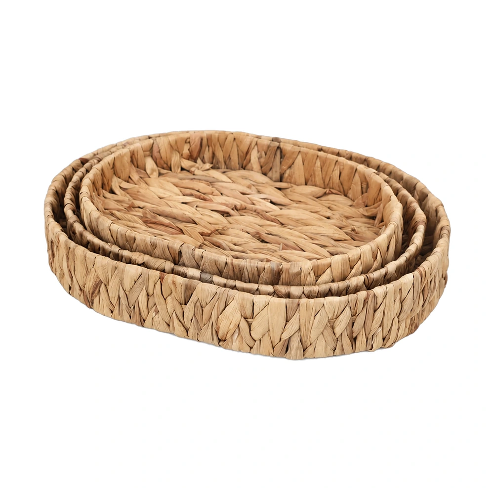 Cesta de almacenamiento set de 3 piezas de paja tejida para ropa