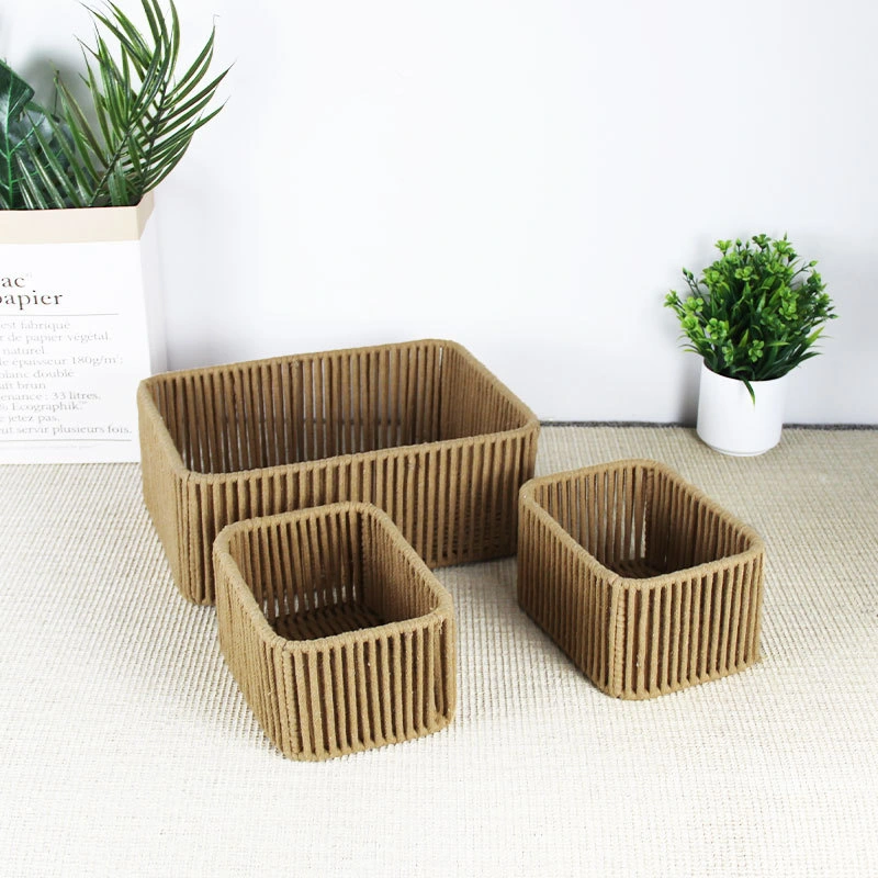 Cesta de almacenamiento set de 3 piezas de paja tejida para ropa image 1