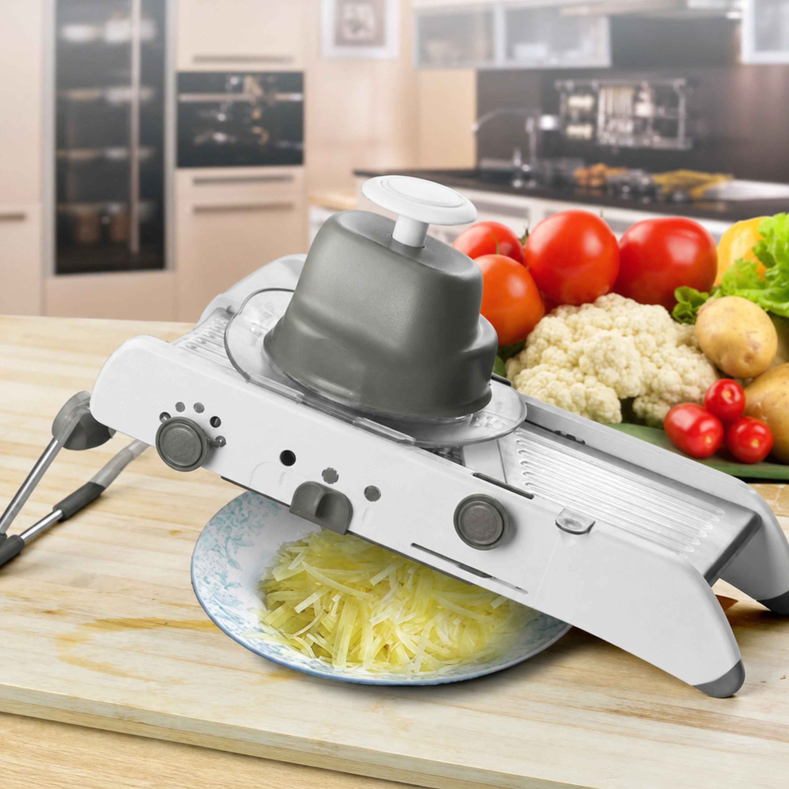 Cortador de Verduras para Preparar Alimentos de Plástico y Acero Inoxidable