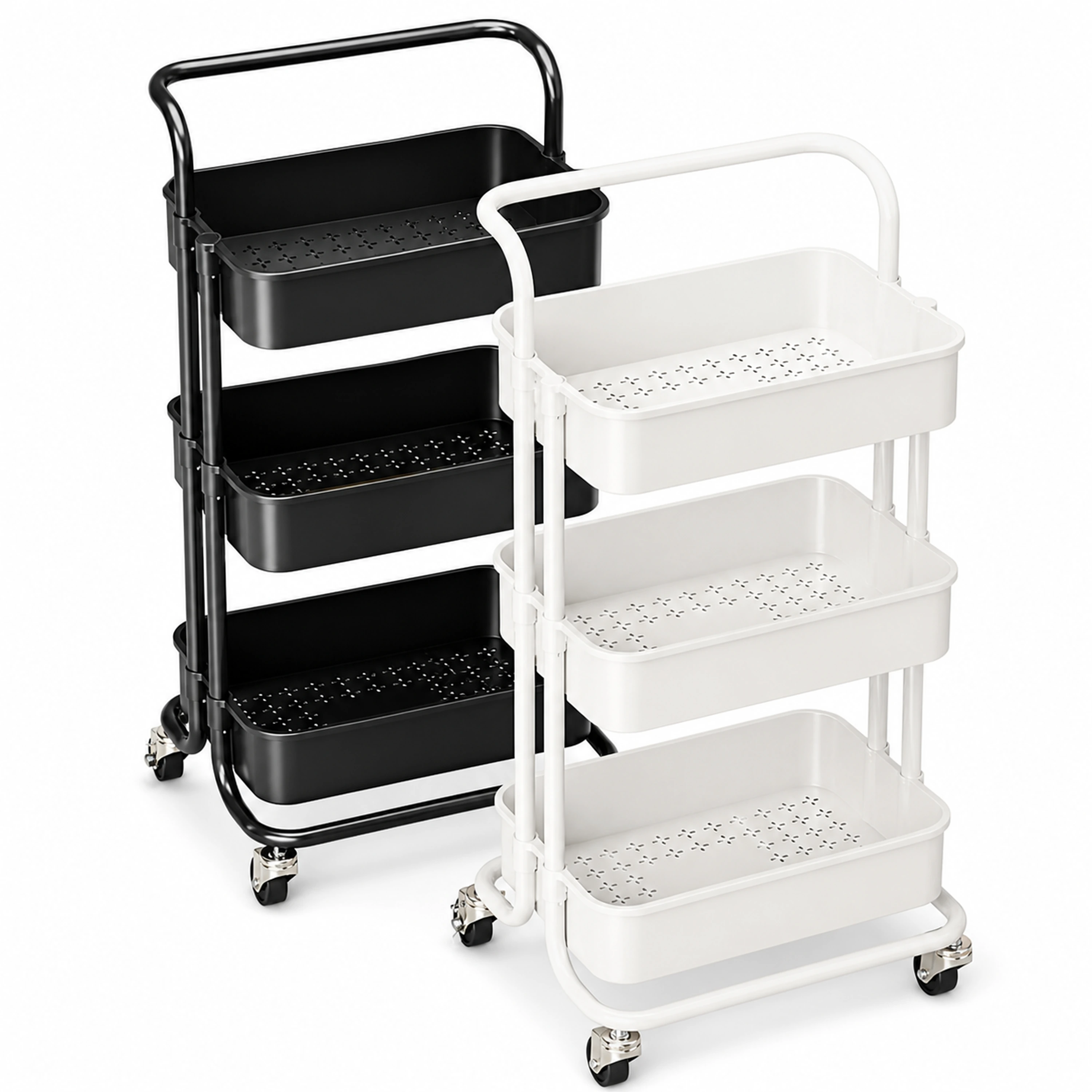 Carrito de almacenamiento 85*35*42cm Plástico+Tubo de acero