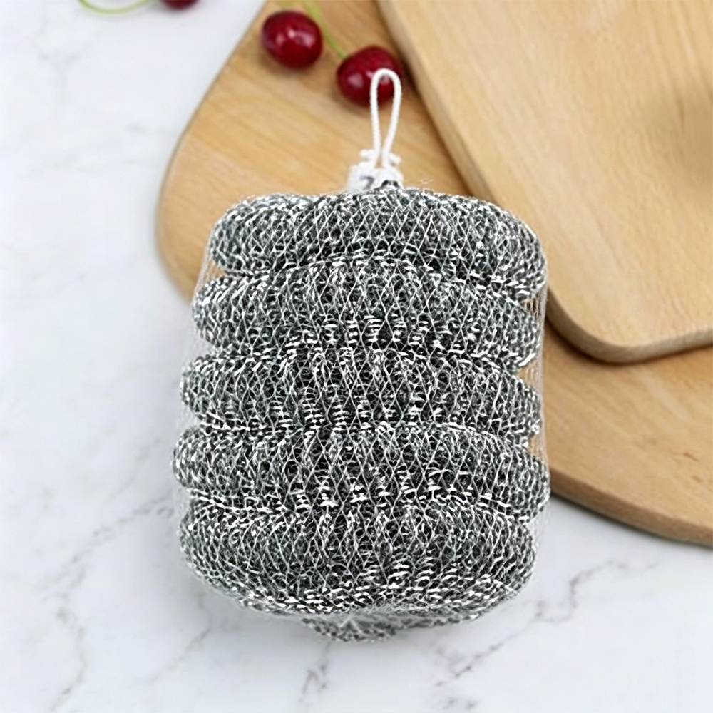 Bolas de Limpieza de Alambre Galvanizado, 70g, Paquete de 5 Piezas, para Ollas en Bolsa de Malla