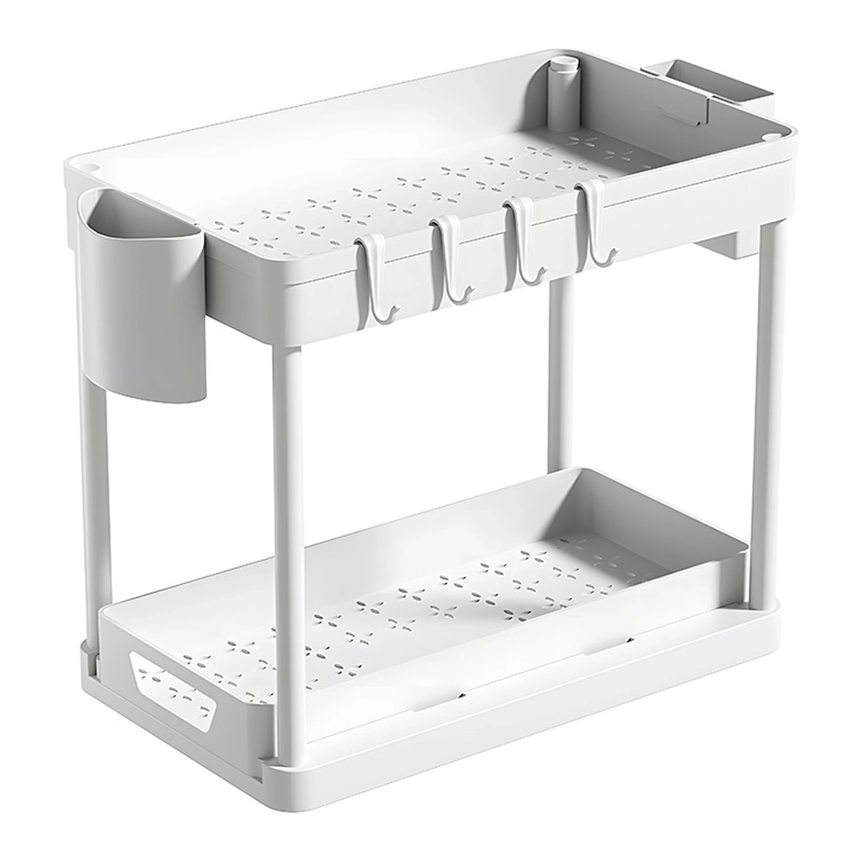 Organizador 39.2*21.2*35.7cm de Plástico Blanco, 2 Capas