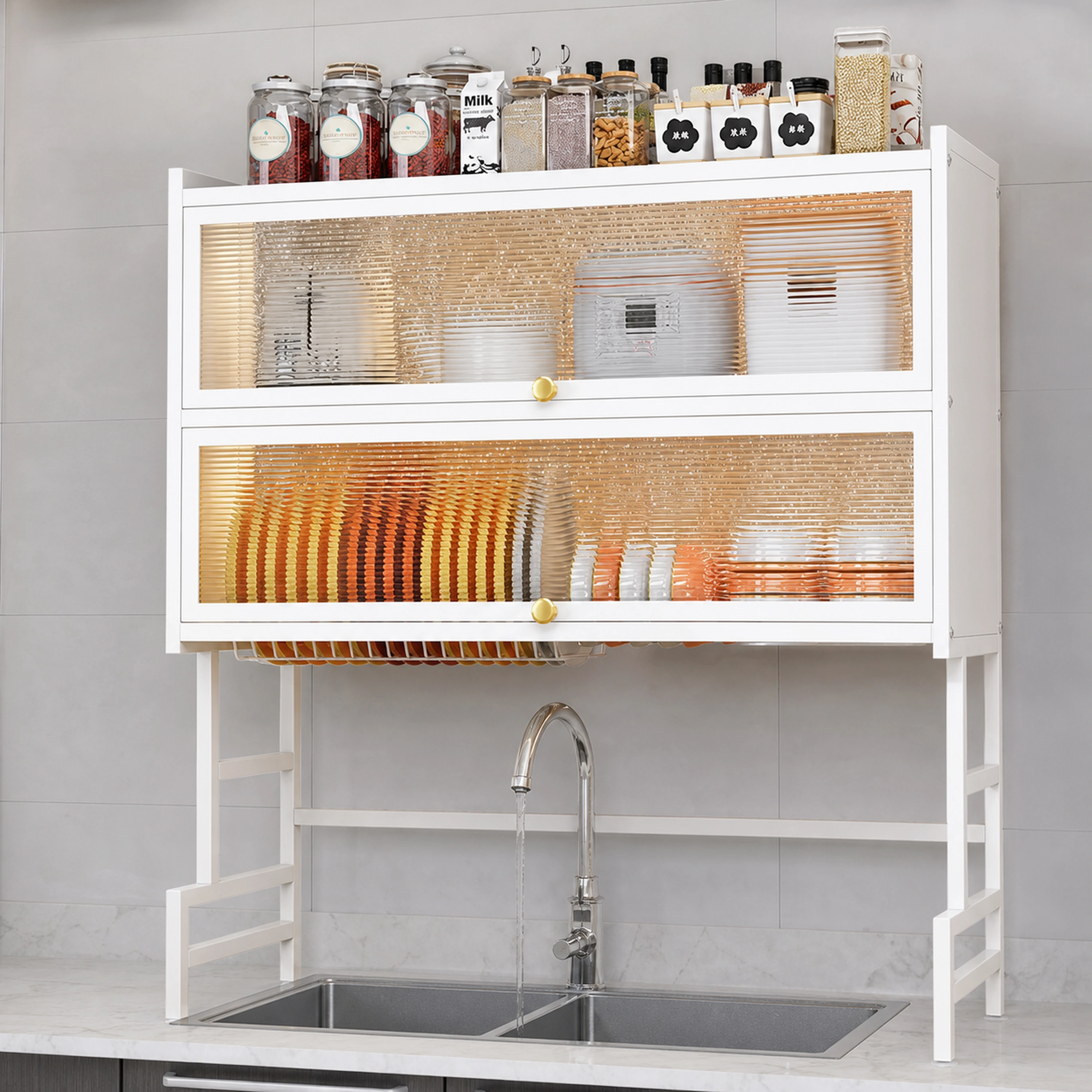 Organizador de Cocina de Hierro Negro / Blanco image 1