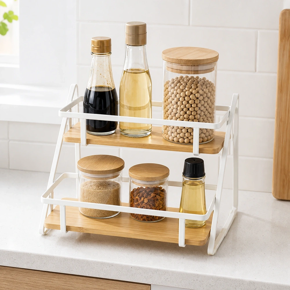 Organizador 26.5×21×17.5 cm de hierro para cocina, baño image 1