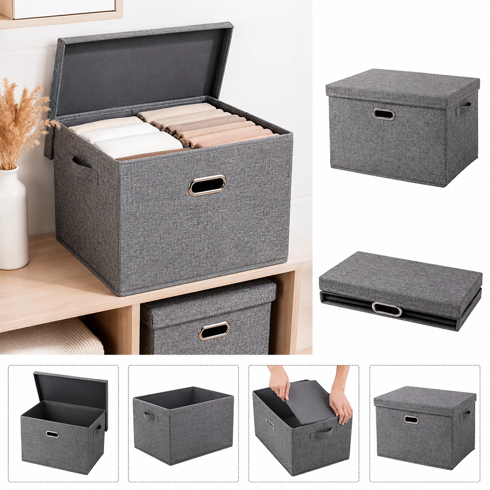 Caja organizadora cuadrada 40x30x30cm de tela no tejida