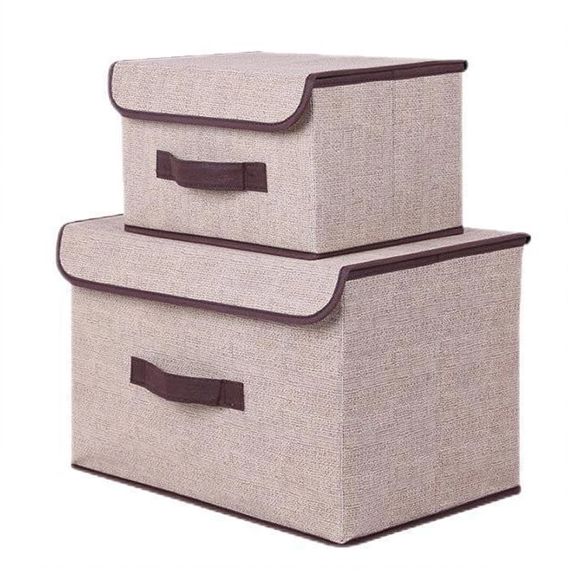Cesto organizador 37x28x12cm de poliéster color blanco crema