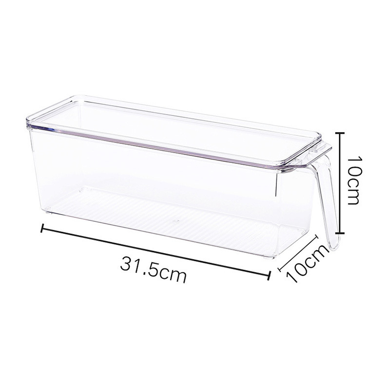 Caja de Almacenamiento Multitamaño PET con Asa con Tapa Transparente