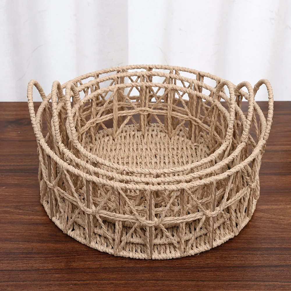 Cesta de almacenamiento set de 3 piezas de paja tejida para ropa image 1