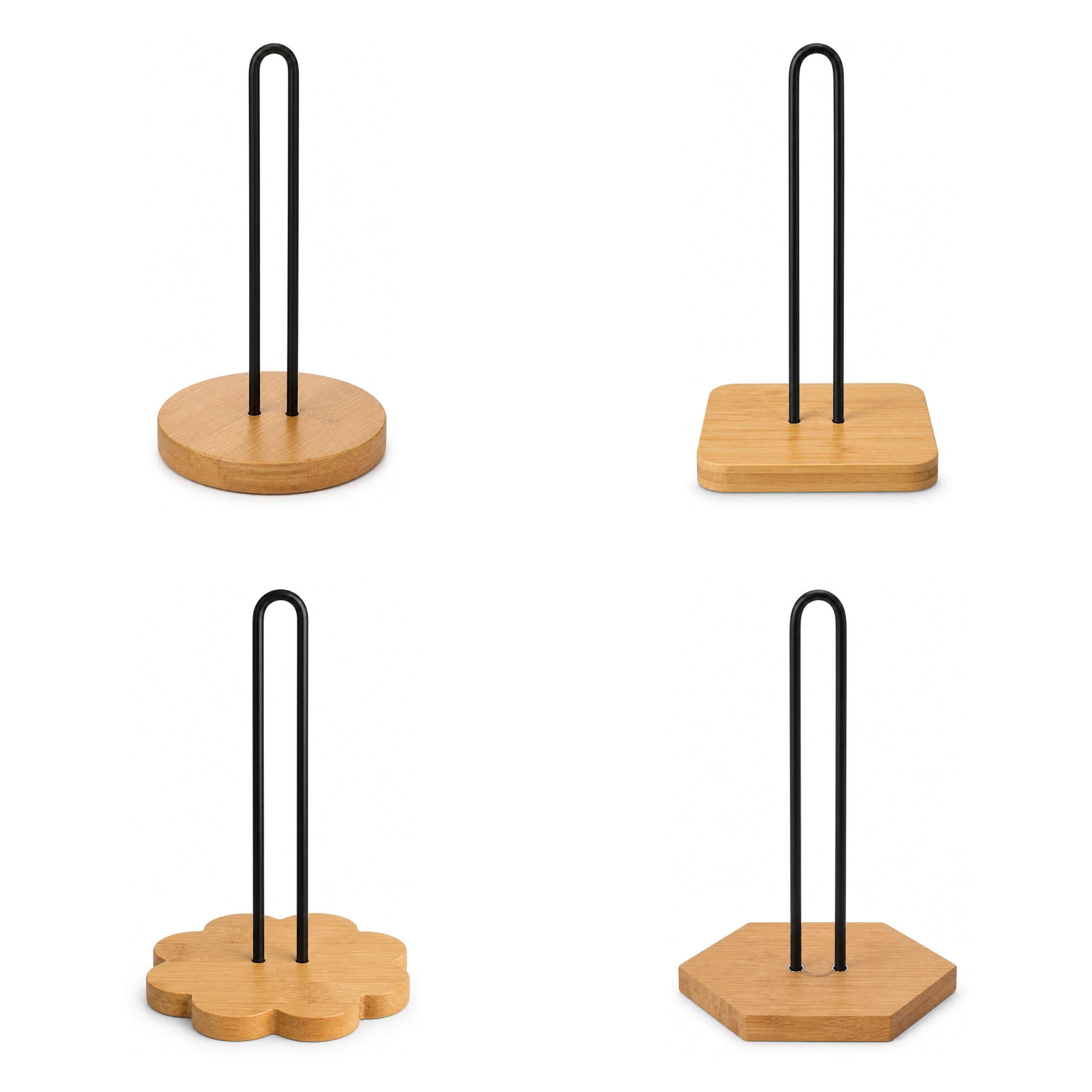 Portarrollos 15*15*33cm Hierro+Madera
