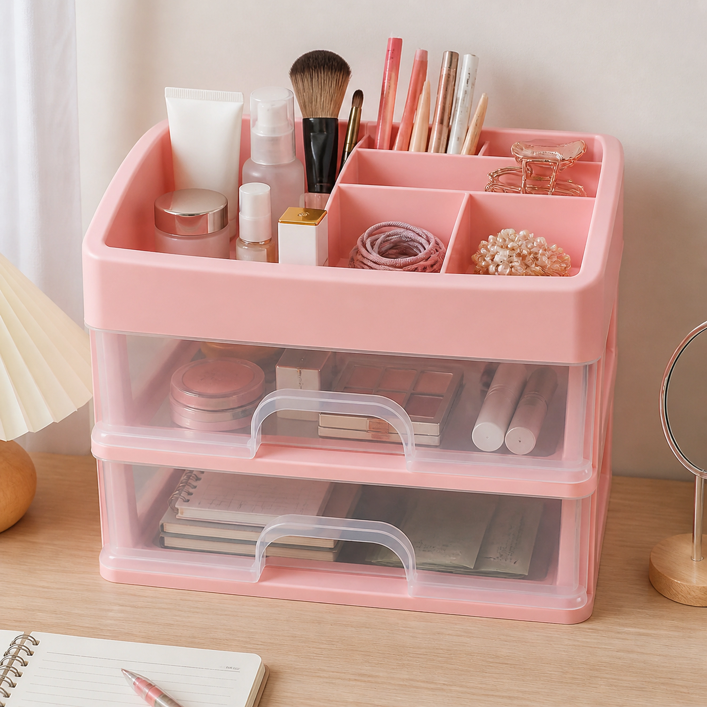 Organizador de maquillaje 23.5*17*20cm 2 capas Plástico image 1