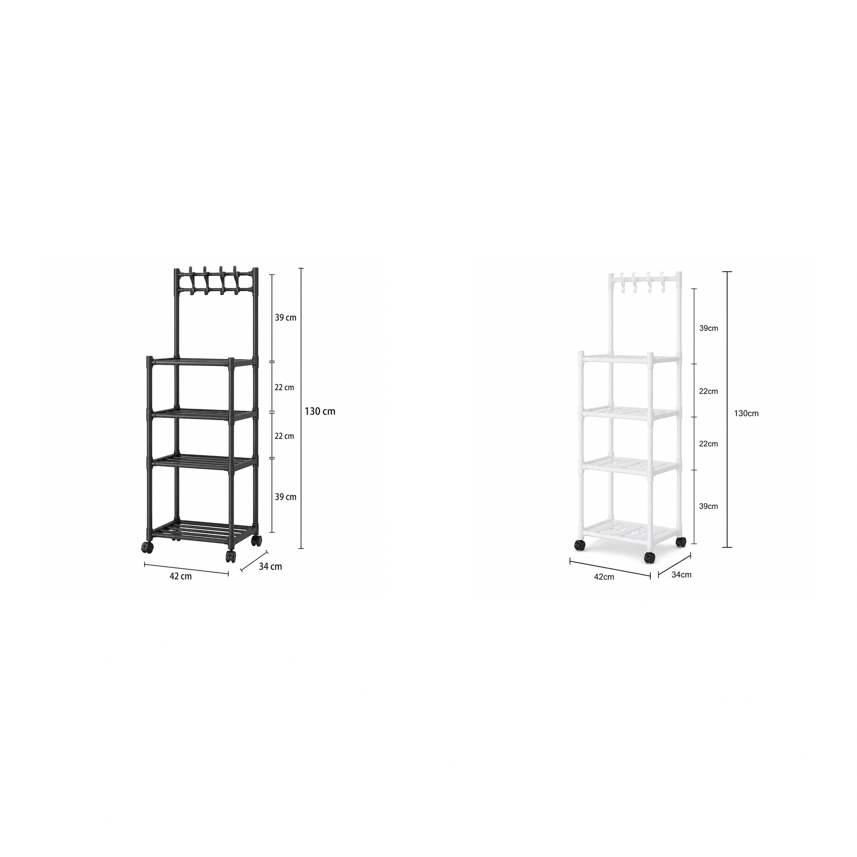 Organizador de Cocina de PP Negro / Blanco 42 x 34 x 130 cm image 2