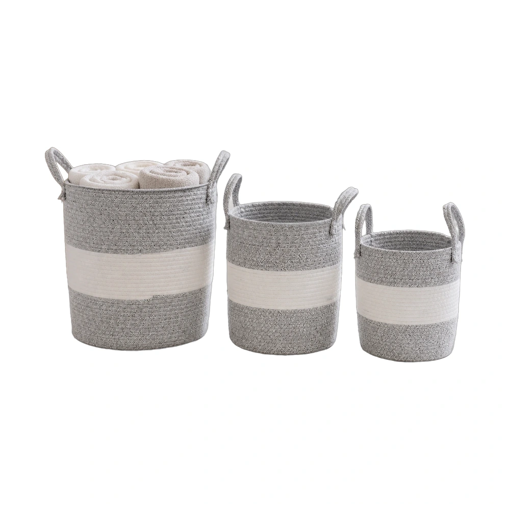 Cesta de almacenamiento set de 3 piezas de algodón para ropa image 2