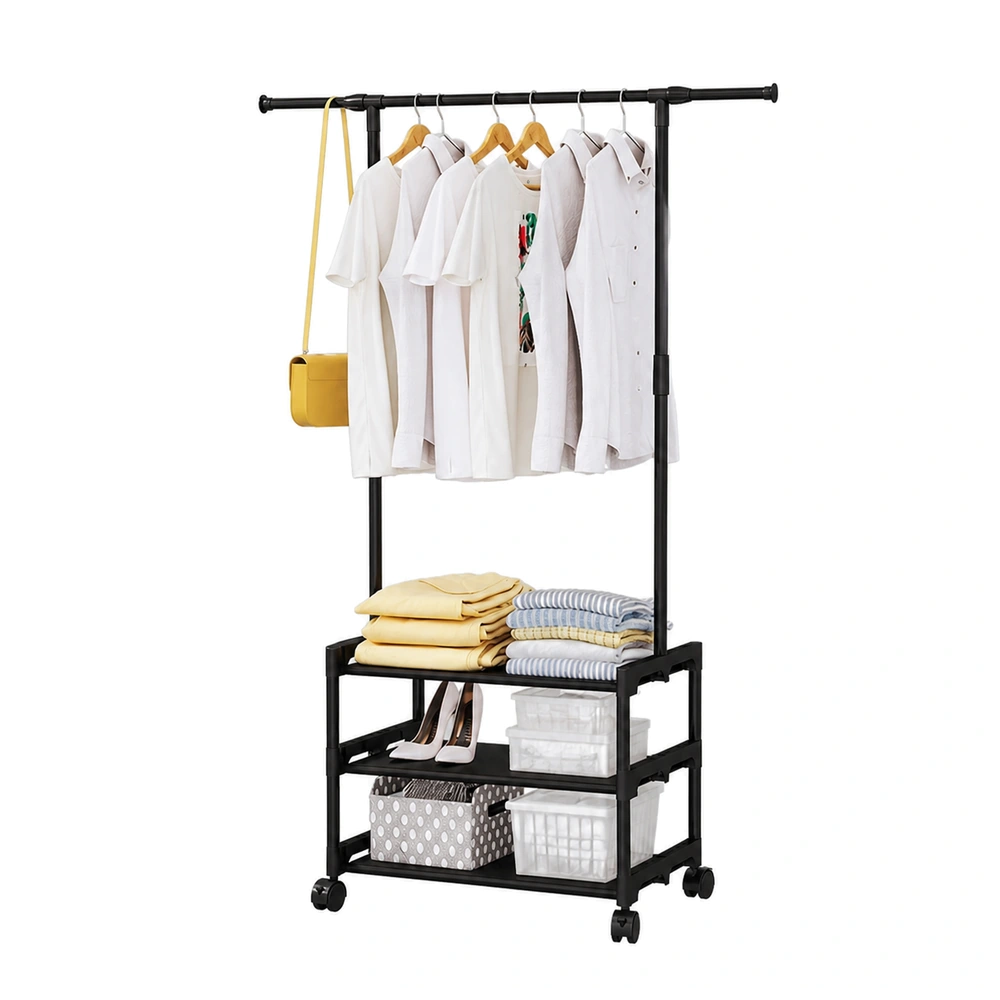 Organizador de ropa extensible de 3 niveles de hierro